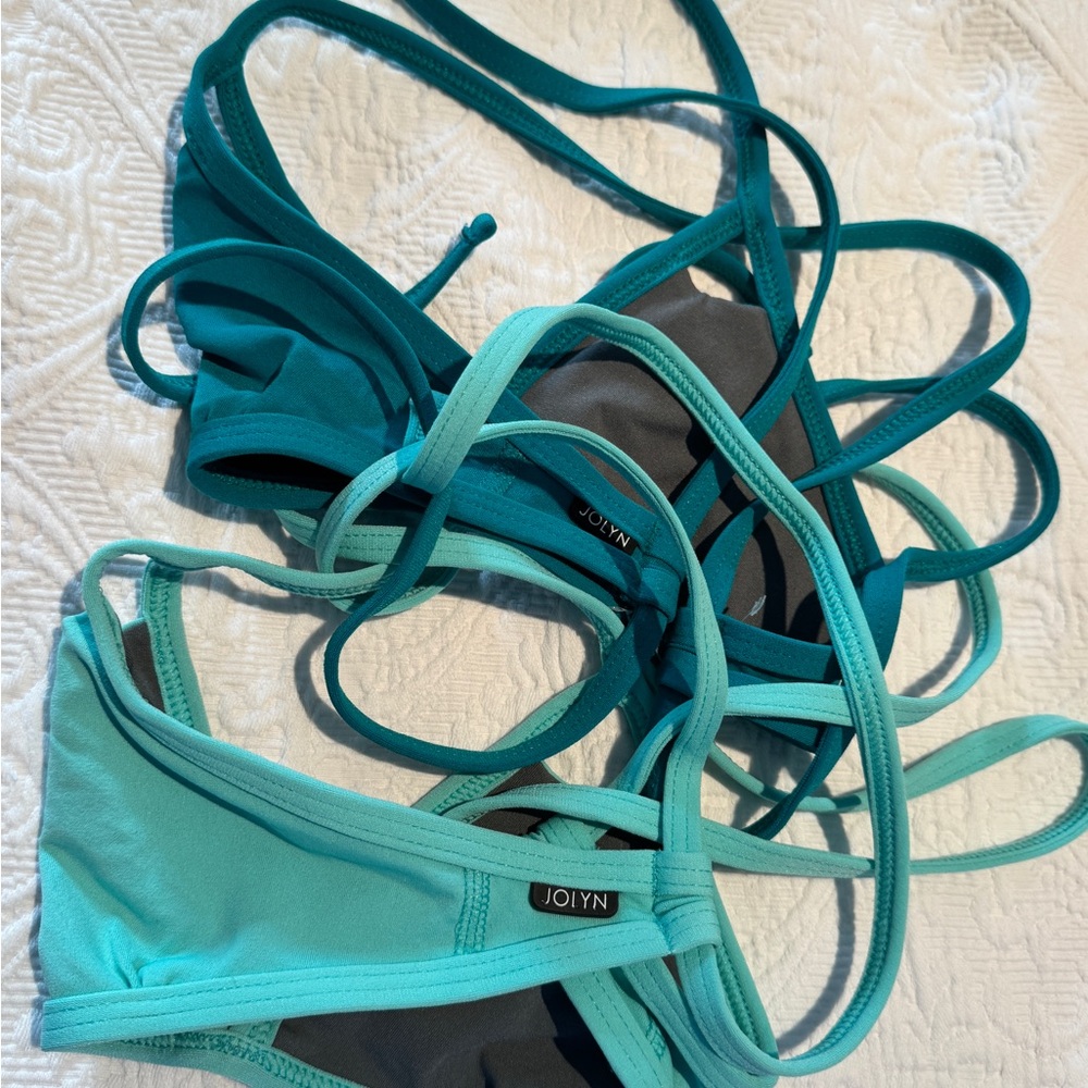 New never worn Jolyn “Finn” bikini tops. Both green. Perfect condition. - Picture 4 of 4